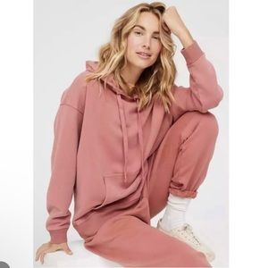 Aerie Offline Throwback Fleece Hoodie And Joggers In Fresh Bright